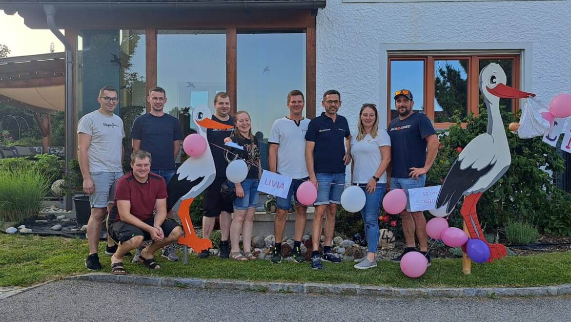 Storchaufstellen bei Christian und Jana Siegl